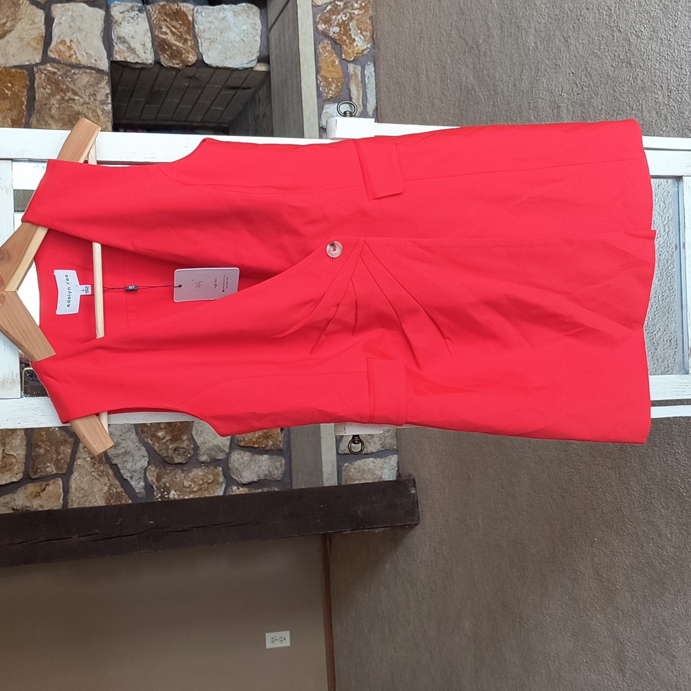 NWT Adelyn Rae “Mallory” Sleeveless Blazer Dress – Blood Orange – Size Large